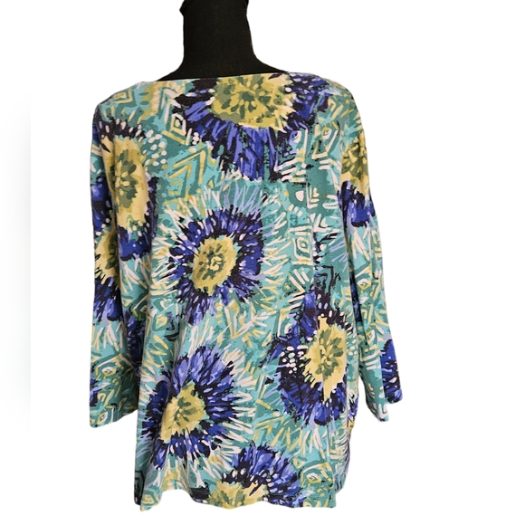 Ruby Rd. Multi-Color Tunic with Scooped Neck with Beads - Picture 2 of 4